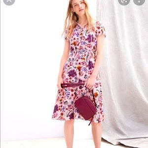 J. Crew Floral Midi Dress - Pink and Purple